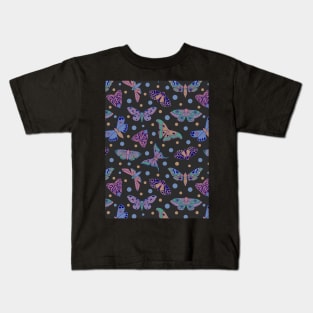 Pastel Goth Butterfly Pattern Kids T-Shirt